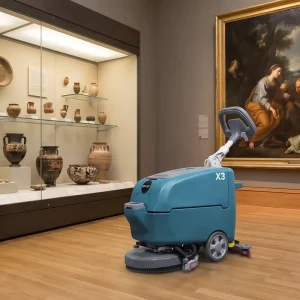 X3 Hand-Push Floor Scrubber with 25L Solution Tank and 30L Recovery Tank