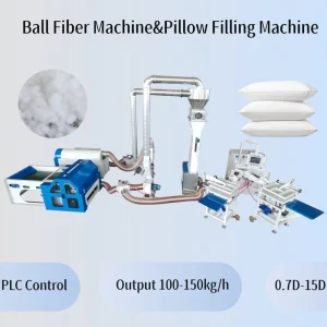 ZXJ-380-A+HFM-2000 Combined Ball Fiber Making and Quantitative Filling Machine for Bedding and Pillow Factory